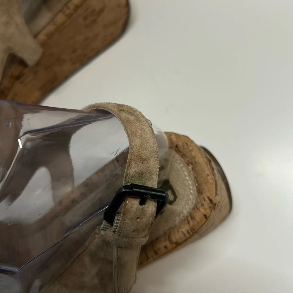 MRKT Women's Tan Suede Slingback Cork Platform Sandals in‎ Size 11